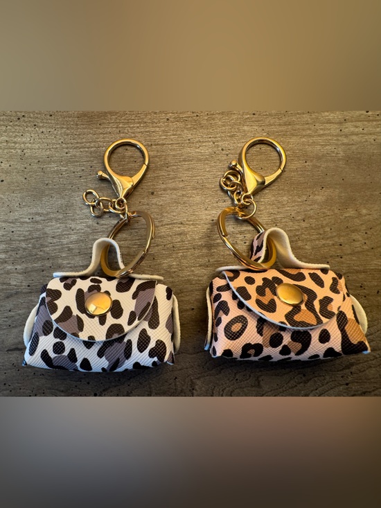 Accessories - Leopard Print Mini Purse Keychain/Bag Charm - PICK ONE